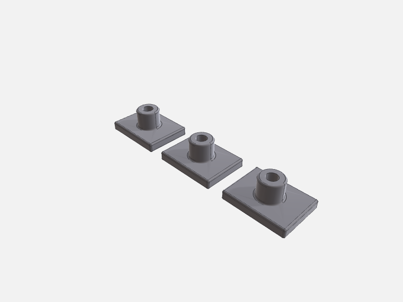 The bracket patterned into a row of three