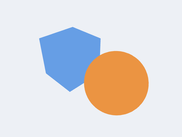 Unlit render of a box and sphere scene